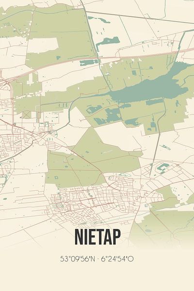 Vintage map of Nietap (Drenthe) by Prints of Place