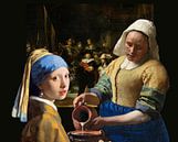 Girl with a Pearl Earring  -  the milkmaid - Johannes Vermeer by Lia Morcus thumbnail
