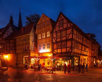 Oude stad, Quedlinburg; Harzgebergte, Saksen-Anhalt; Duitsland van Torsten Krüger