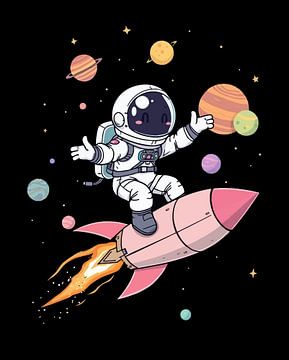 Grappige astronaut raket van MIROKKU