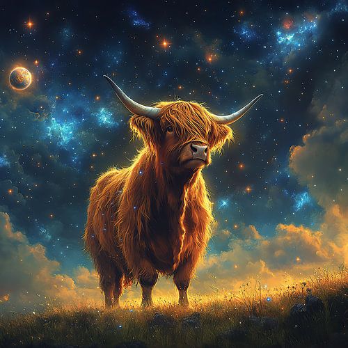 Schotse Highland runderen "Stille kracht: de majestueuze koe in het hart van de Highlands"
