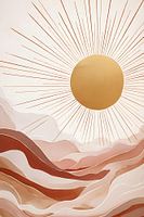 Sun and Waves in Earth tones and Yellow - Nature inspiration for your Interiors