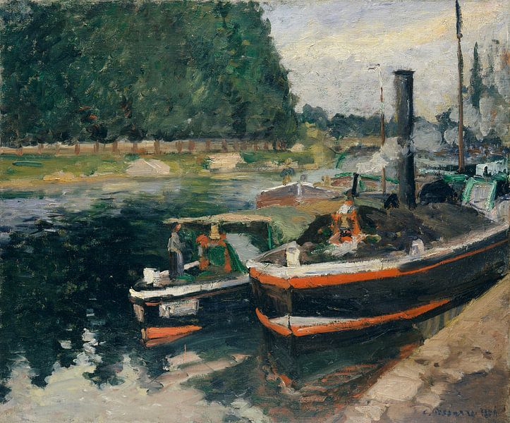 Barges bei Pontoise, Camille Pissarro von Meisterhafte Meister