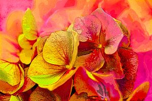 Neon-Kunst. Hortensie. 1