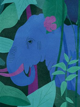 Blue Elephant in Jungle