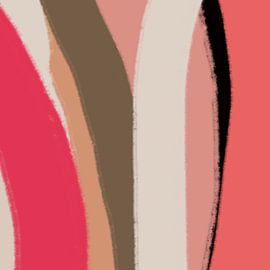 Retro 70s inspired colorful abstract art by Dina Dankers