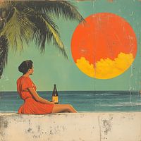 serie: vintage: dame aan strand