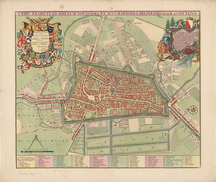 Map of the city of Utrecht, Jan van Vianen, 1726 - 1750 by Historisch Utrecht