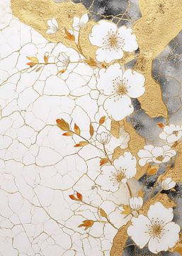 Bloemen Abstract Goud Decor van Morgan