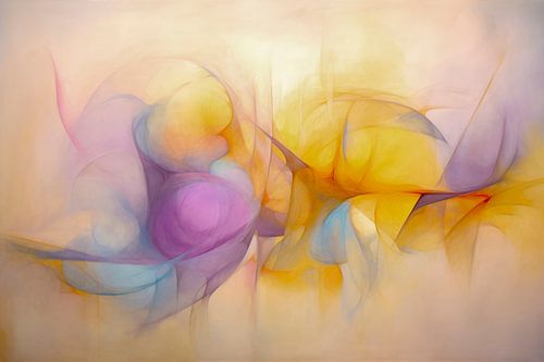 Abstract, pastel, vormen en lijnen