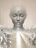 The Beauty Of White Roses And Diamonds (1)