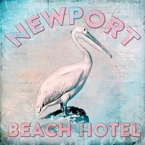 Pelican Nostalgia Newport Beach Hotel van Andrea Haase