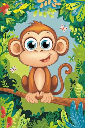 Vrolijke aap in de jungle