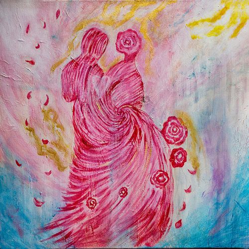 abstract, schilderij  -Whispers of Love in Rosy Hues