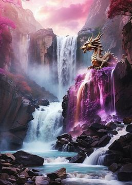 dragon at the waterfall