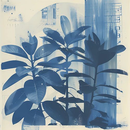 Seizoensgebonden natuur in bos, Digitaal schilderij