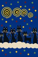 Chats noirs dans les nuages