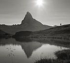 Hiker in front of the Matterhorn by Menno Boermans thumbnail
