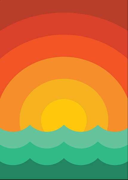 Abstracte zonsondergang over golven van Art Kingdom