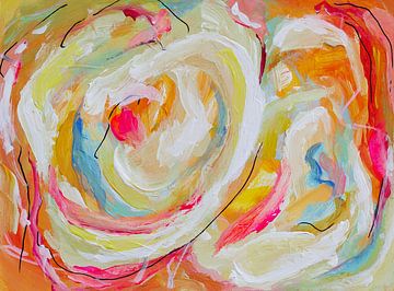 Sorbet Buffet - kleurrijk abstract schilderij van Qeimoy