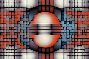 Abstract werk wiskundig-organisch van Ton Kuijpers