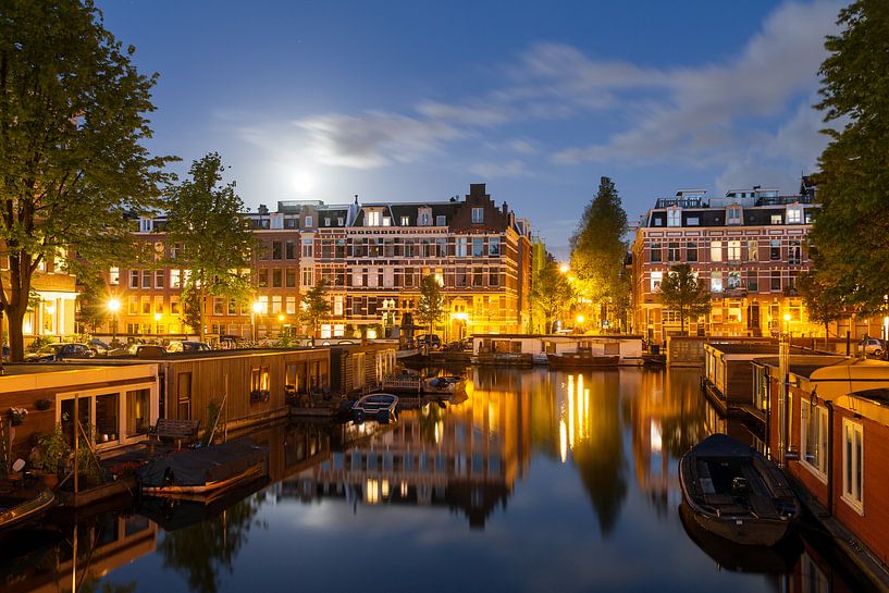 Volle maan reflectie Amsterdam par Dennis van de Water