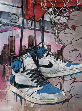 Nike air Jordan 1 Travis Scott x Fragment schilderij