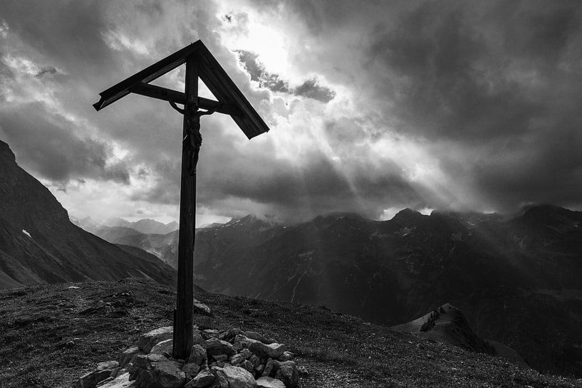 Mountain Cross at the Rappensee, Allgäu Alps by Walter G. Allgöwer