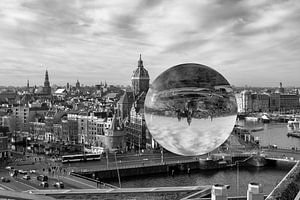 Amsterdam durch eine Linsenkugel gesehen