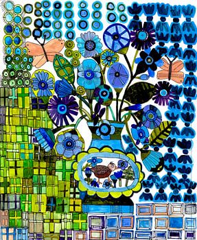 Schmetterlinge in Blau und Grün