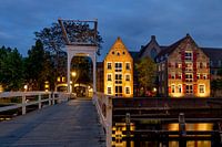 Die Pelser Brücke in Zwolle bei Nacht