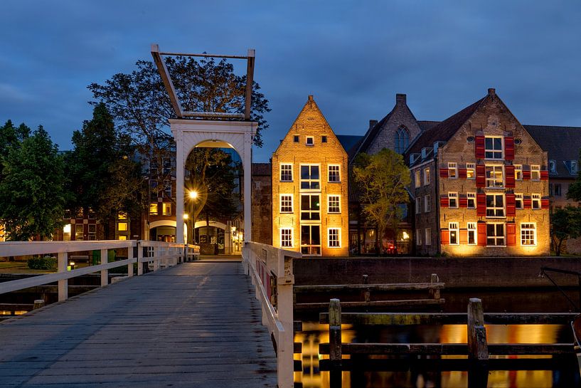 Die Pelser Brücke in Zwolle bei Nacht von Paula Ketz
