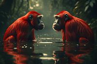 Crimson Reflection Two Orangutan