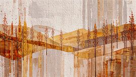 Abstract Trees in a Rolling Autumn Landscape