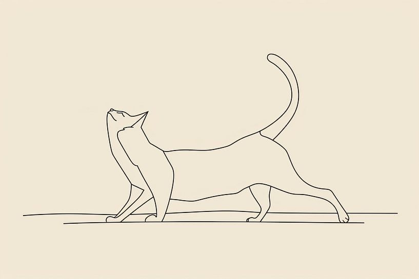 Chat orné dans un dessin minimaliste par Imperial Art House