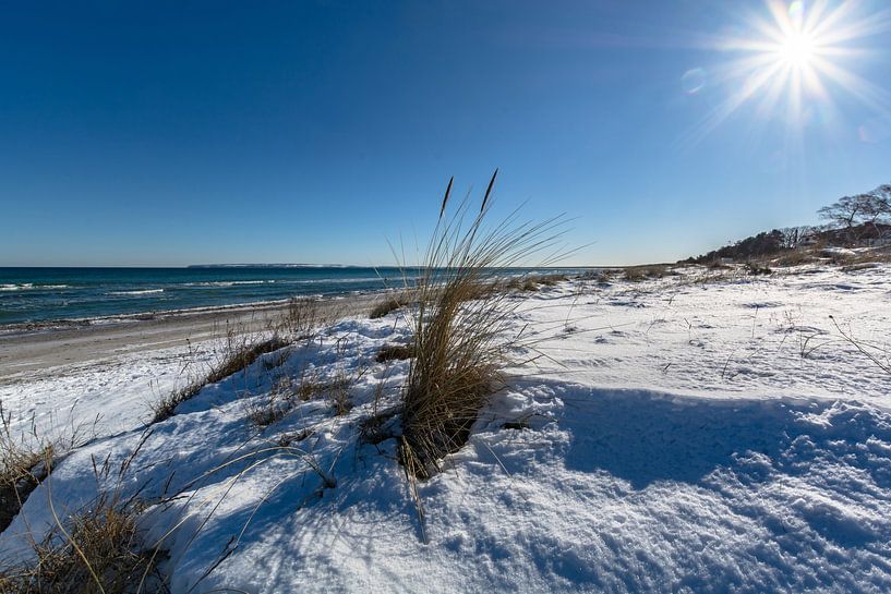 Dünen im Schnee, Strand in Juliusruh auf Rügen von GH Foto & Artdesign