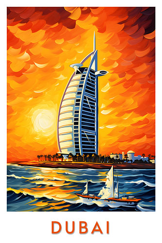 Burj Al Arab bei Sonnenuntergang | Reisekunst aus Dubai