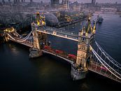 Drone photo from London Tower Bridge with night sky by Jan Hermsen thumbnail