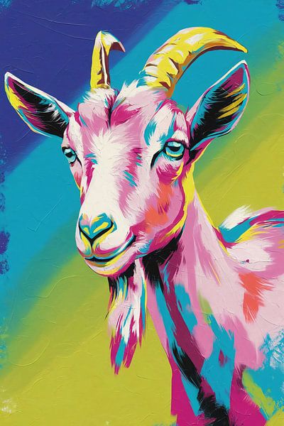 Peinture pop art colorée sur chèvre par Imperial Art House