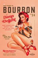 Bourbon Babes Vol 22 Vintage Pinup Girl Drinking A Cocktail