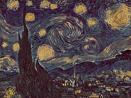 Dunkle sternenklare Nacht von Van Gogh