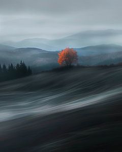 Einsamer Baum in Landschaft