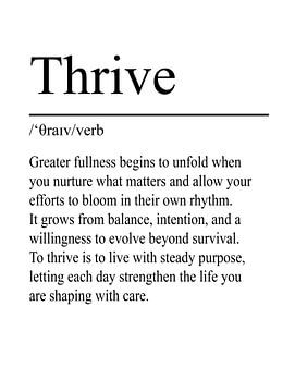 Thrive Definition - White by WordsThatInspire