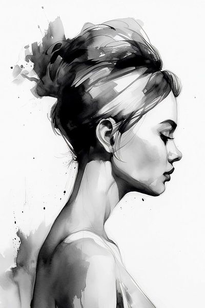 watercolor woman by haroulita