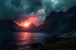 Magisches Licht am Fjord