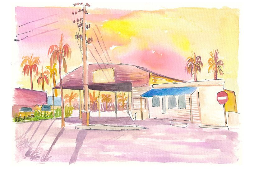 Naples Florida Tropische Straßenszene bei Sonnenuntergang von Markus Bleichner