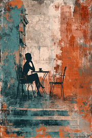 Pause-café - Tableau « Calme » couleur pétrole sur BowiScapes - Beaux-Arts et Art Urbain