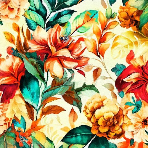 Bloemen aquarel kunst #bloemen