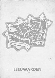 Plan de la ville de Leeuwarden 1760 sur STADSKAART