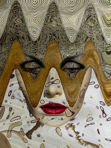 Le visage avec les vagues dorées par Gabi Hampe